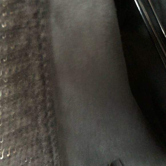 Leather Jacket with Knit Waterfall Drape Front - Picture 5 of 5